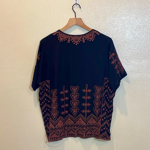 Johnny Was Eyal Short-Sleeve Embroidered Boxy Tee XS - Picture 4 of 6